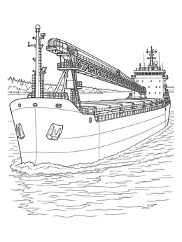 Free printable Lake Freighter With Conveyor Boom coloring page