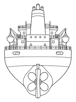 Free printable Stern View Of Cargo Ship coloring page