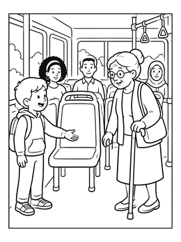Free printable Kindness On The Bus coloring page