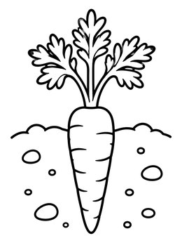Free printable Carrot Growing In The Garden Soil coloring page