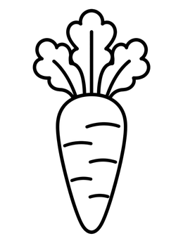 Free printable Simple Cartoon Carrot With Leaves coloring page