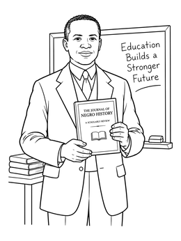 Free printable Carter G. Woodson In Classroom coloring page