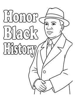 Free printable Carter G. Woodson In Vintage Overcoat coloring page