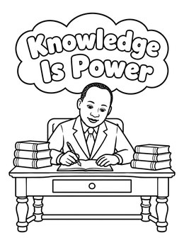 Free printable Carter G. Woodson Writing At Desk coloring page