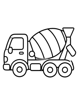 Free printable Cartoon Cement Mixer Truck coloring page