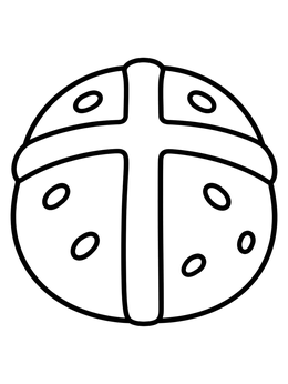 Free printable Simple Easter Hot Cross Bun coloring page