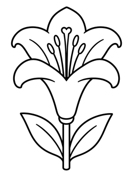 Free printable Simple Easter Lily Flower coloring page