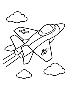 Free printable Cartoon Jet Airplane Flying High coloring page
