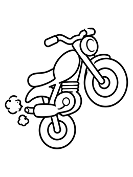 Free printable Playful Cartoon Motorcycle Doing A Wheelie coloring page