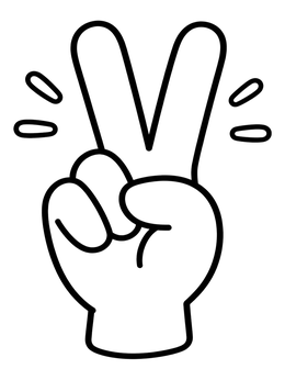 Free printable Cartoon Peace Sign Hand coloring page