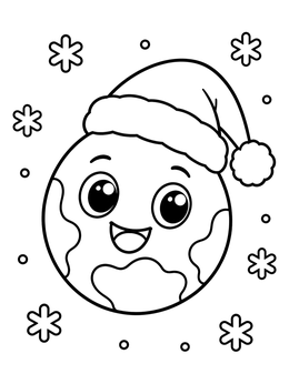 Free printable Pluto Wearing A Festive Santa Hat coloring page