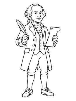 Free printable Cartoon President John Adams coloring page