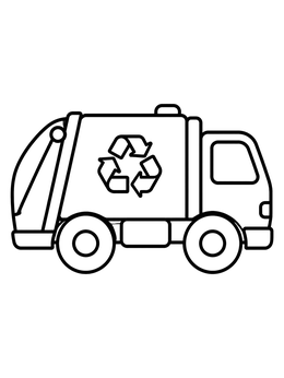 Free printable Cartoon Recycling Truck coloring page