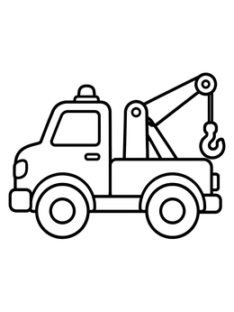 Free printable Cartoon Tow Truck With Crane Hook coloring page