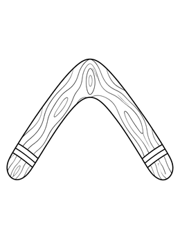 Free printable Carved Wooden Boomerang With Grain coloring page