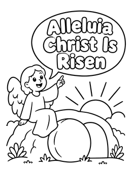 Free printable Angel At The Empty Tomb coloring page