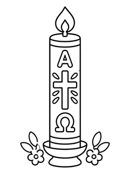 Free printable Decorated Easter Paschal Candle coloring page