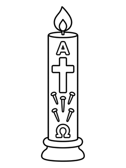 Free printable Traditional Paschal Candle With Cross coloring page