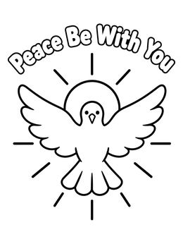 Free printable Holy Spirit Dove Peace Be With You coloring page