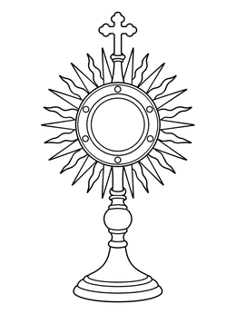 Free printable Ornate Catholic Monstrance With Cross coloring page
