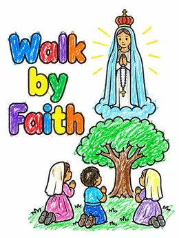 Our Lady Of Fatima And Children – Catholic Coloring Page