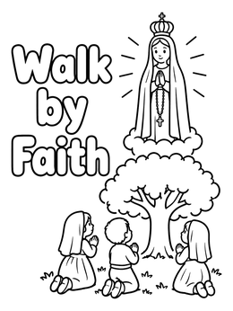 Free printable Our Lady Of Fatima And Children coloring page
