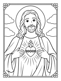 Free printable Sacred Heart Of Jesus Christ coloring page
