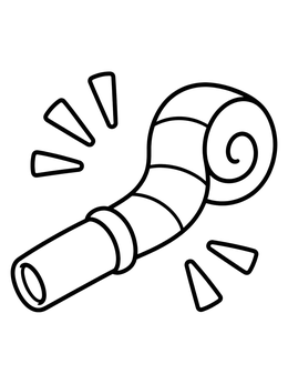 Free printable Party Horn Noisemaker coloring page