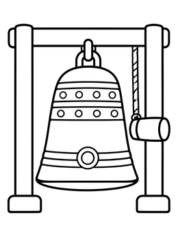 Free printable Hanging Ceremonial Temple Bell coloring page