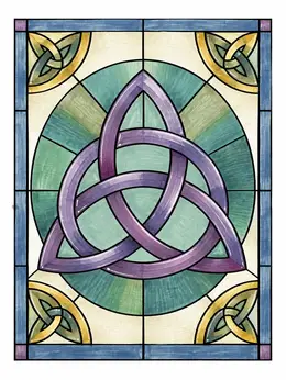 Celtic Triquetra Stained Glass Window Coloring Page