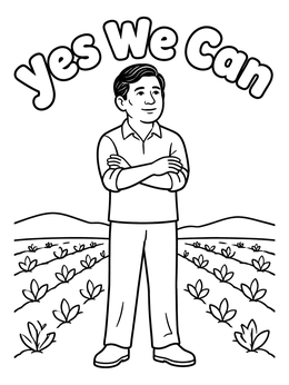 Free printable Cesar Chavez In The Field coloring page