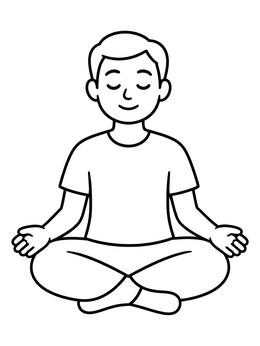 Free printable Boy In Lotus Meditation Pose coloring page