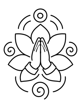 Free printable Praying Hands With Lotus Flower coloring page