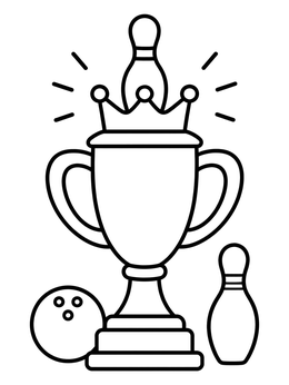 Free printable Champion Bowling Trophy And Ball coloring page