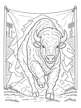 Free printable Charging Buffalo Stadium Entrance coloring page