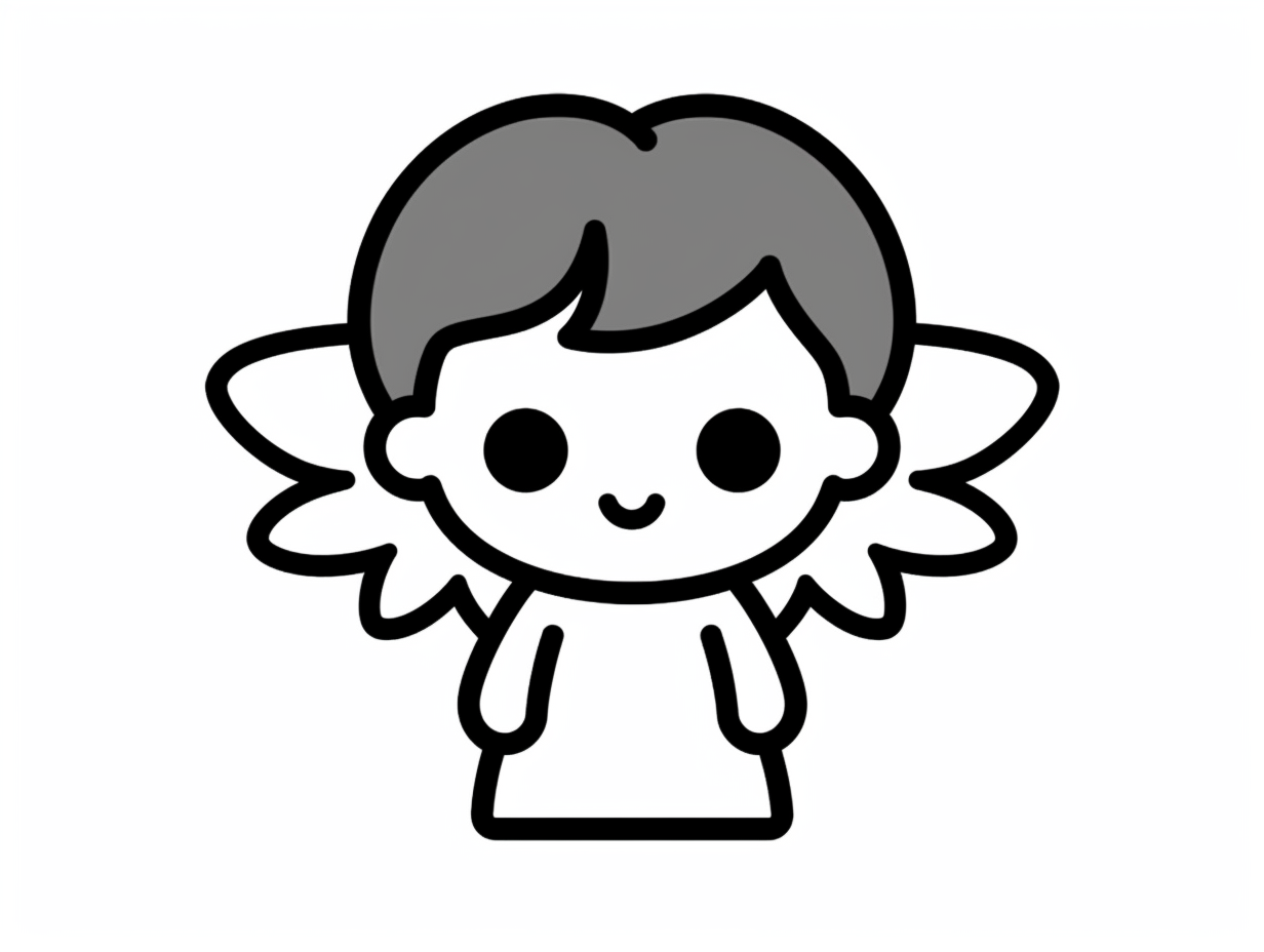 Charming Angel Coloring Sheet - Coloring Page