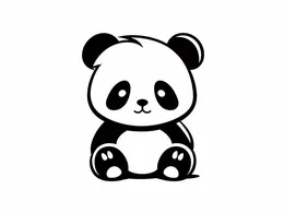 Little Panda Sitting Quietly