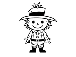 Cute Scarecrow: Friendly Straw Man In Autumn Hat