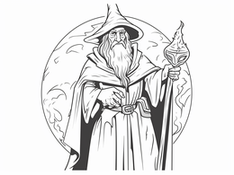 Spellbinding Wizard Coloring Page - Coloring Page