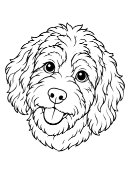 Free printable Cheerful Aussiedoodle Dog Portrait coloring page