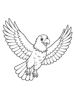 Free printable Cheerful Bald Eagle In Flight coloring page