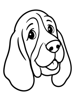 Free printable Cheerful Bloodhound Dog Portrait coloring page