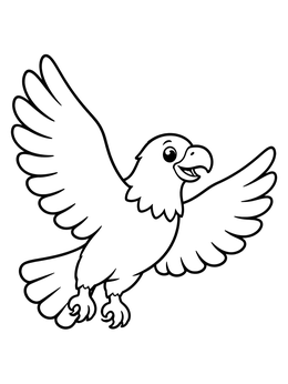 Free printable Cheerful Cartoon Bald Eagle Flying coloring page