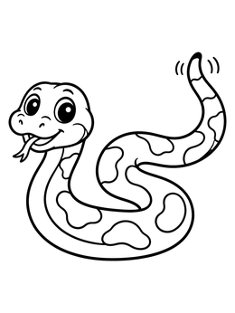 Free printable Cheerful Cartoon Burmese Python coloring page
