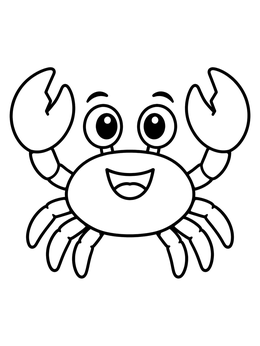 Free printable Cheerful Cartoon Crab With Big Eyes coloring page