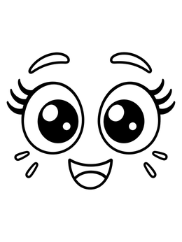 Free printable Cheerful Cartoon Eyes And Smile coloring page
