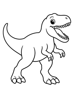 Free printable Cheerful Cartoon Gigantosaurus Walking coloring page