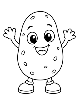 Free printable Cheerful Cartoon Potato With Shoes coloring page