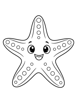 Free printable Cheerful Cartoon Starfish coloring page