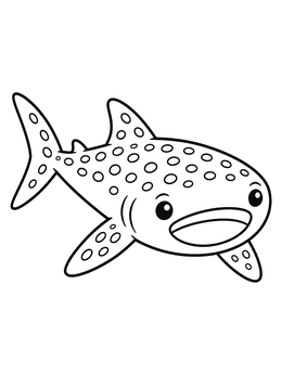 Free printable Cheerful Cartoon Whale Shark coloring page